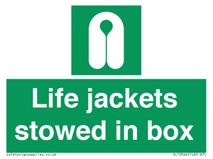 Life jackets stowed in box